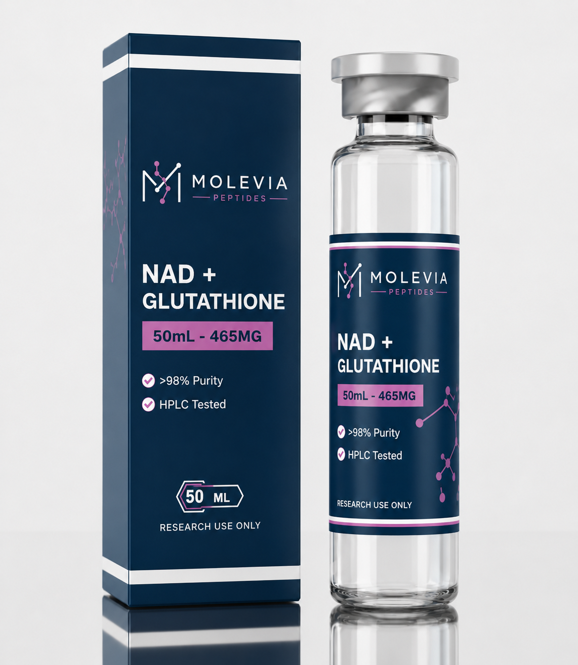 NAD+ Glutathione 465mg/ml – 50ml vial
